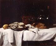Francois Bonvin Still life with Lemon and Oysters oil painting